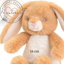 Keel Toys něžný králíček HNĚDO BÍLÝ pro miminka (16 cm)