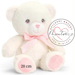 Keel Toys Plyšový medvídek pro holčičky s růžovými doplňky
